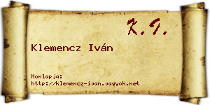 Klemencz Iván névjegykártya
